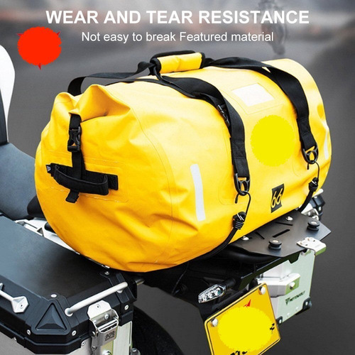 Imagen 9 de 9 de Bolsa Moto Impermeable 66lt Maleta Mochila Equipaje Moto