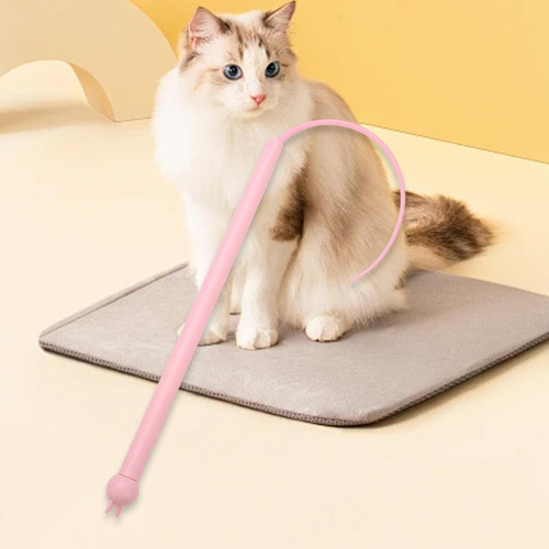 Cat Teaser Stick Toy Cat Toy Funny Portable Handheld Rosa