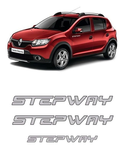 Kit Adesivos Sandero Stepway 2012 Lateral E Traseiro Prata