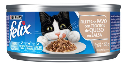 Alimento Para Gato Felix Filetes De Pavo Con Queso 156 G