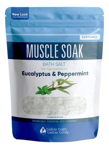 Muscle Soak - Sal De Bao De 32 Onzas, Sal De Epsom Con Aceit