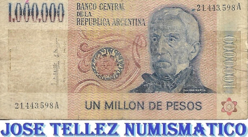 Bottero 2513 $ 1000000 Pesos Ley 18188 Serie A B- Palermo