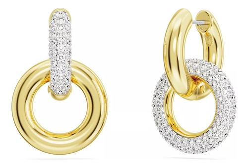Baño Entrelazado Aretes Swarovski Aro Dextera Bucle