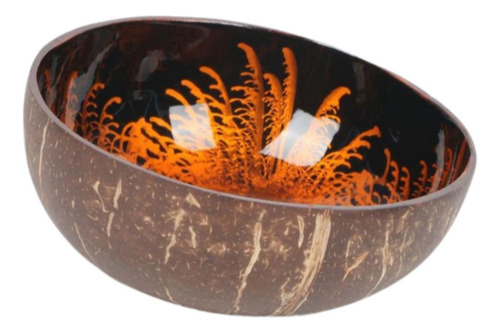 Coconut Bowl Storage Bowl Pearl Inlaid Serving Bowl Orange
