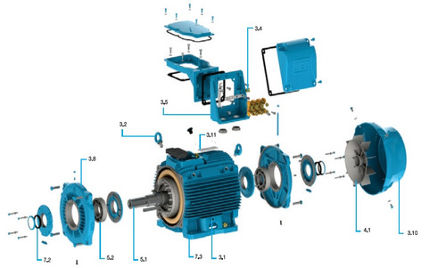 Imagen 2 de 4 de Motor Electrico Trifásico Weg 1,5hp 1500 Rpm W22 B3
