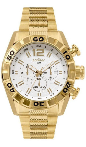 Relógio Condor Masculino Civic Dourado Covd33aas/4k Original Cor do bisel Branco Cor do fundo Branco