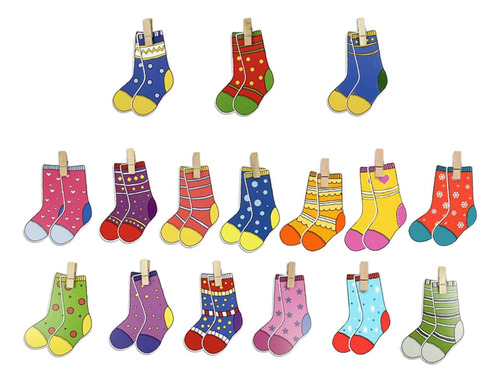 16x Calcetines Colores Clasificación Juegos A Juego Mini