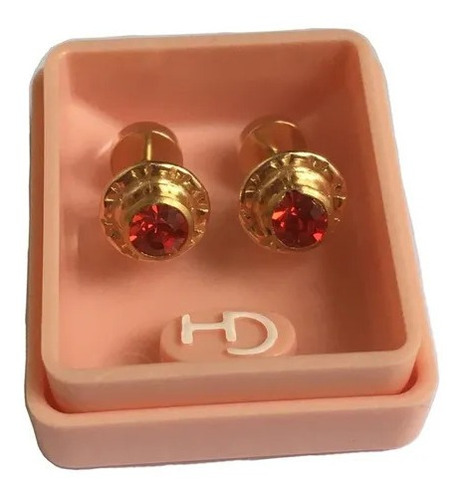 Aros Abridores Bebe Ch Perno Oro 18k Piedra Mediana 6mm 370