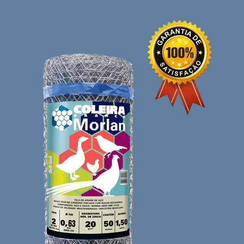 Tela Galinheiro Horta Malha 2pol Fio 23 Rolo 1,50x50m Morlan