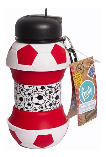 Imagen 3 de 3 de Botella Footy Escolar Silicona Plegable Con Pico Vaso