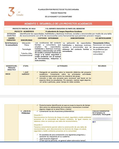 Planeación Por Proyectos Telesecundaria 3 (Reacondicionado)