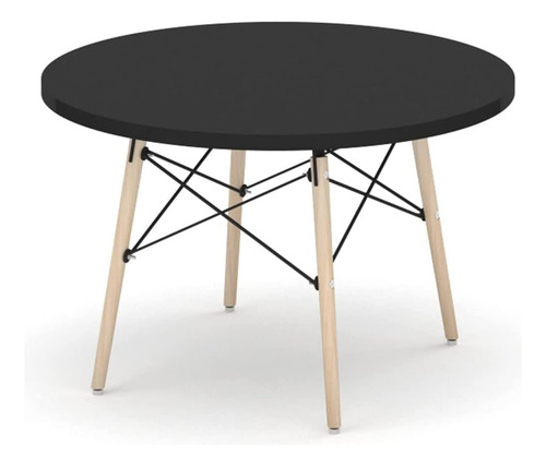 Mesa De Centro Circular Eames 60 Cm Negro Café Obscuro