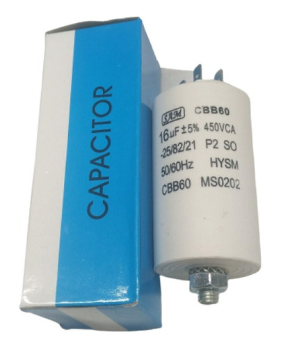 Condensador (capacitor) 16 Uf - 450 Vac - 50/60 Hz