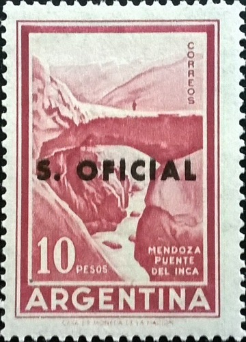 Argentina, Sello Oficial Gj 730 Puente 10p 1955 Mint L11374