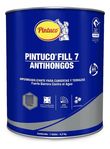 Pintuco Fill 7 Antihongos Impermeable Accent 1 Gal