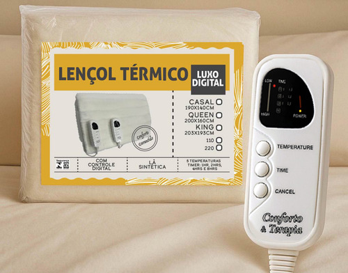 Lençol Térmico Queen 200x160cm 5 Temperaturas E Timer
