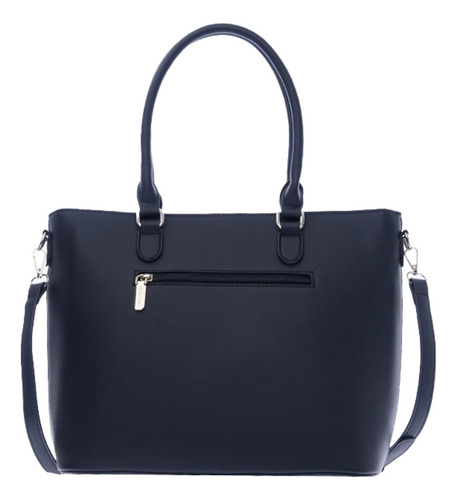 Bolsa Tote De Mujer Grande Compartimientos Amplios 88519 Negro Lisa Oro