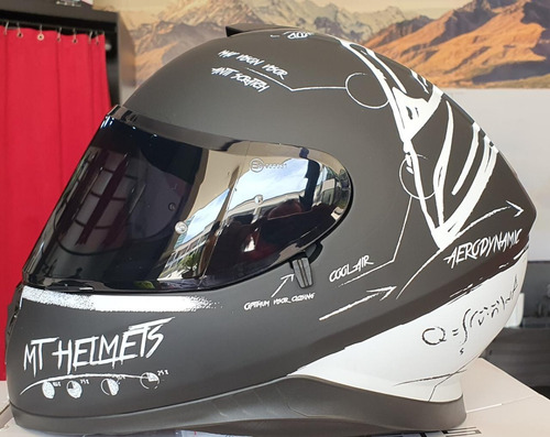 Imagen 5 de 10 de Casco Mt Helmets Thunder 3 Sv Board Mate Negro Con Blanco