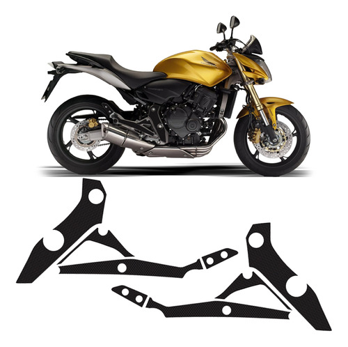 Protetor Quadro Pedaleira Hornet Cb600f 08/ Carbono Cromado