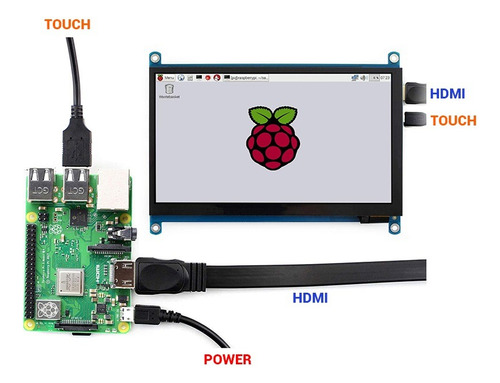 Pantalla Touch 7 In Lcd 1024x600 Tactil Raspberry Pi Hdmi