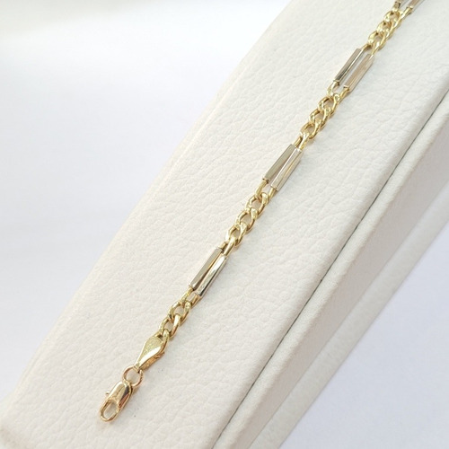 Imagen 2 de 2 de Pulsera Combinada Oro 18kts 4,1grs 18cm Brumat