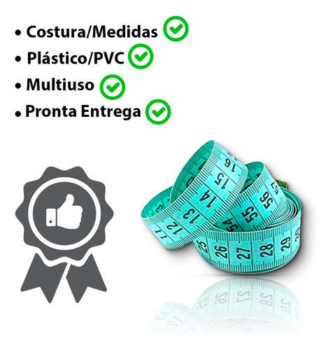 Imagem 5 de 7 de Fita Metrica Embalagem Plastica 150 Cm Cor:verde