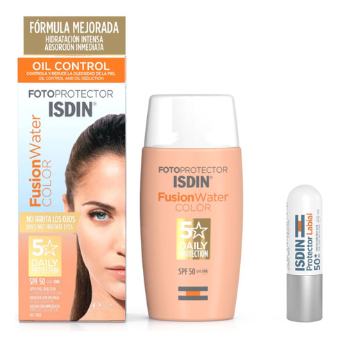 Fotoprotector Fusion Water Color Medium Isdin 50ml + Labial