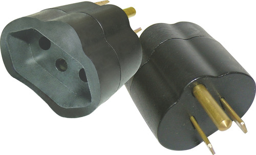 Plugue Adaptador Reverso Preto 15a Maciços Radial C/ 10