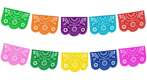 Papel Picado - Enramada Plástico Destello Floral | Meses sin intereses