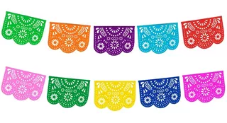 Papel Picado - Enramada Plástico Destello Floral