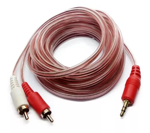 Cable Audio 2x1 2 Rca X 1 Plug 3.5mm Largo 4.5mts Ssdielect