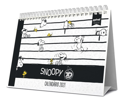Calendário De Mesa 2021 Snoopy 210515 Spiral Sno Pt 1 Un