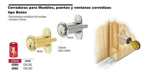 Cerradura Tranca Para Puertas Corredizas Con Llave Hermex