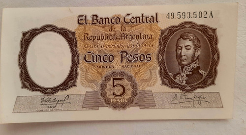 Lote Billetes Antiguos De 1, 5 Y 10 Pesos Moneda Nacional. (Usado)