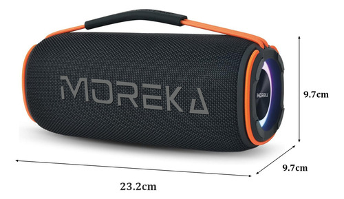 Moreka-368 Bocina Bluetooth, 20w Altavoz Bluetooth Portátil Ipx6 Impermeable, Luces Rgb, Sonido Estéreo Tws,bluetooth 5.3 Para Camping, Viajes Al Aire Libre, Fiesta, Hogar-gris