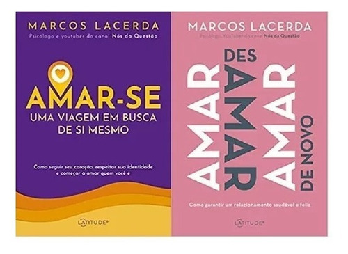 Imagem 1 de 1 de Kit 2 Livros Marcos Lacerda: Amar-se Uma Viagem/amar Desamar