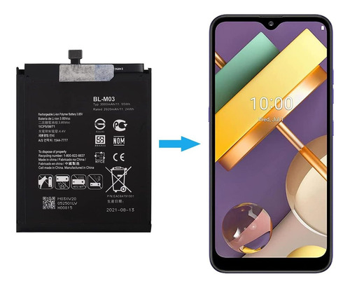 Duotipa Batería Bl-m03 Compatible Con LG K22 Lgk200tmanb Lm-