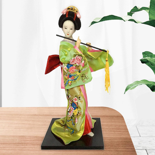 12 Polegadas Geisha Japonesa Artesanato Verde Fluorescente
