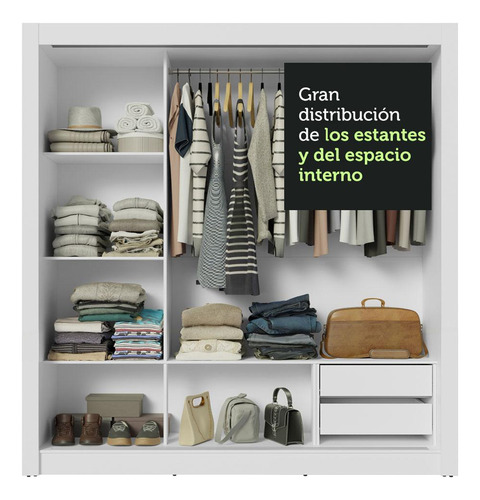 Ropero Closet Madesa 3 Puertas 2 Espejos Bm 10 Color Blanco/Marrón