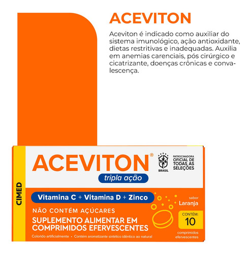 Kit 6 Unidades Aceviton Tripla Açao 10 Cpr Efervecente Sim