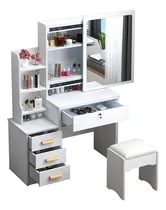Comprar Mesita De Noche Buros Modernos Con 4 Cajones tocador con espejo modernos blanco peinadores para ninas para el dormitorio Mesa de maquillaje combinada con armario de organización Mandag Wigeti