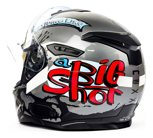 Casco Nexx Sx100 Bigshot gris con visera solar y casco Pinlock, talla 60/L