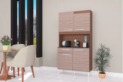 Alacena Mueble Auxiliar Cocina Lili 4 Puertas Capuchino