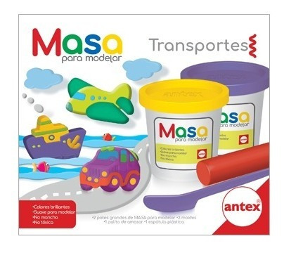 Masa Para Moldear Y Divertirse Transportes 2 Potes Grandes