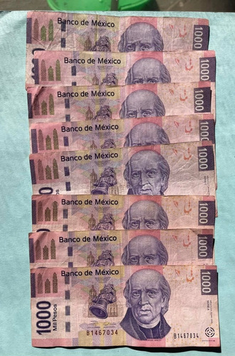 Billete De Mil Pesos 1000$ De Miguel Hidalgo Primero Rosa D2