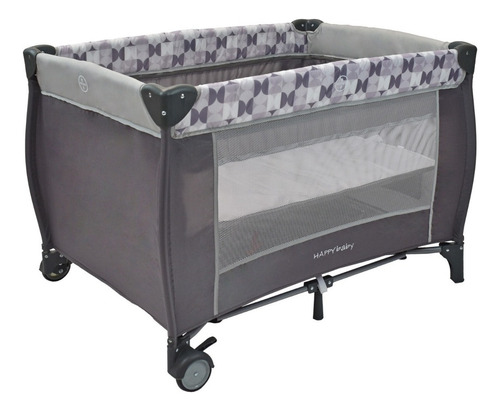 Corral Cuna Bebé Happy Baby Niza Color Gris