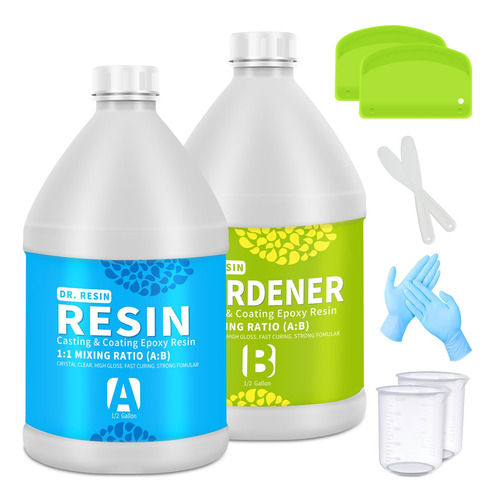 Kit De Resina Epoxi De 2 Partes De 1 Galón (0.5 Galón...