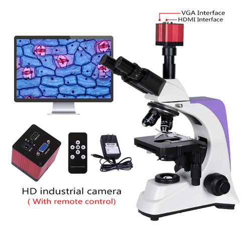 Microscopio Trinocular Profesional Con Pantalla 7 Pulgadas