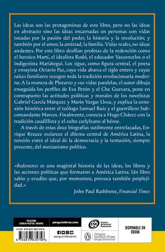 Redentores: Blanda, de Krauze, Enrique. Serie Ideas y poder en América Latina, vol. 1.0. Editorial Debolsillo, tapa 1.0, edición 1 en español, 2023