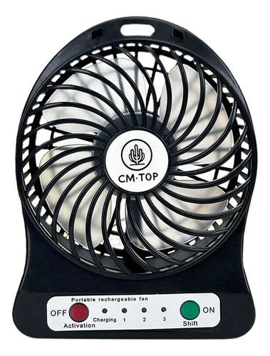 Mini Ventilador Portátil 3 Escritorio De Velocidad Con Luz 11 Cm N/a Negro Transparente Plástico 4